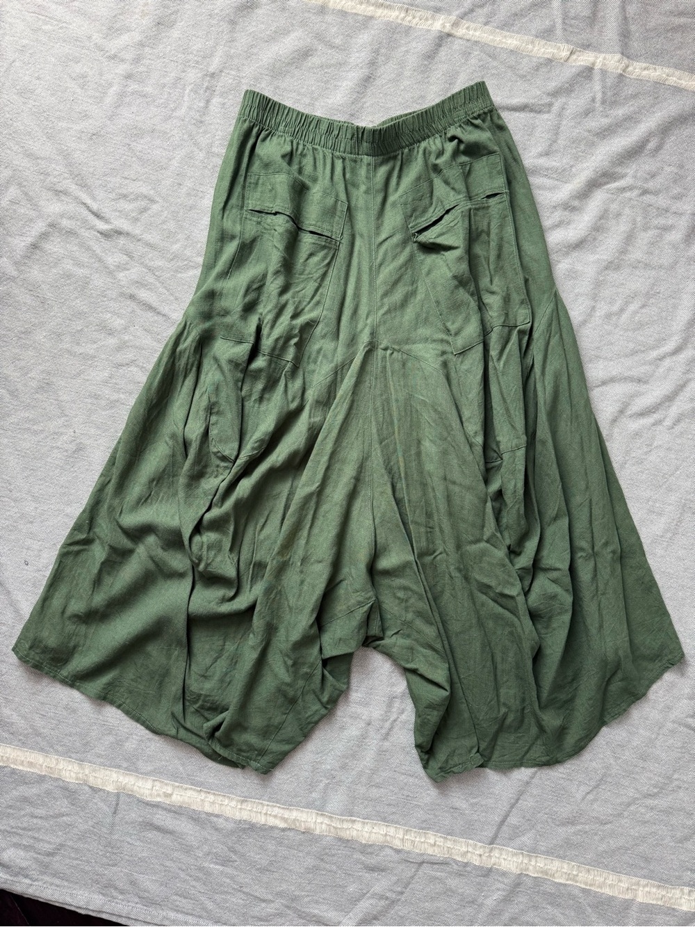 Wide-Leg Women's Harem Pants in Olive Green